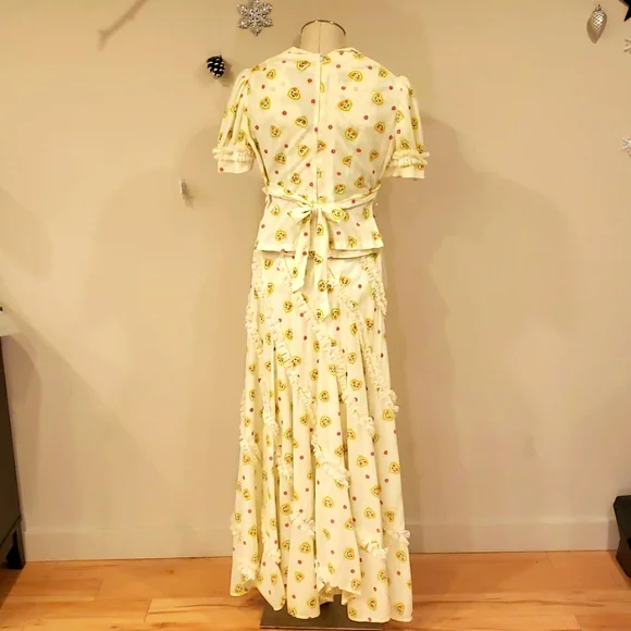 Vintage 70s Handmade Lace Trim Sweetheart Top & Swirl Skirt - Picture 7 of 10